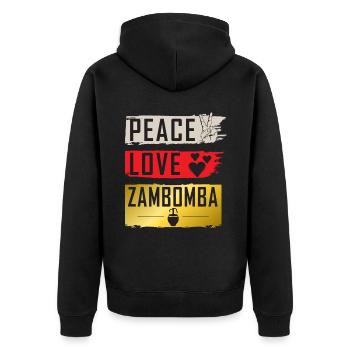 Peace Love Zambomba Musique portugaise - Veste à capuche bio Premium Unisexe - noir - Dos - Nico (187cm)