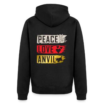 Peace Love Anvil Instrument Musique sonore - Veste à capuche bio Premium Unisexe - noir - Dos - Nico (187cm)