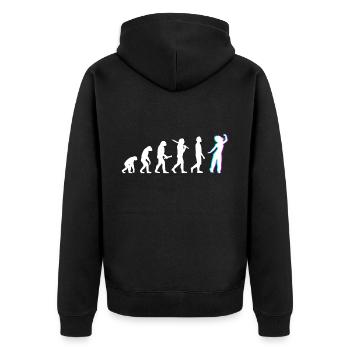 Techno House Party EDM Festival Goa Electro Rave - Unisex Premium Bio Zip Hoodie - Schwarz - Hinten - Nico (187cm)