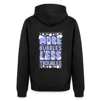 Soap Making Crafting More Bubbles - Unisex Premium Bio Zip Hoodie - Schwarz - Hinten - Nico (187cm)