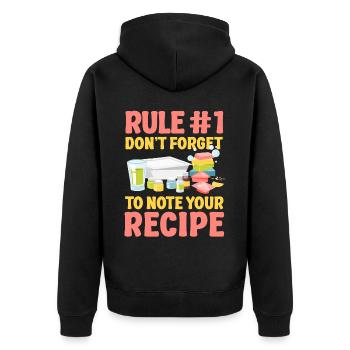 Soap Making Crafting Rule #1 Don't - Unisex Premium Organic Zip Hoodie - black - Back - Nico (187cm)