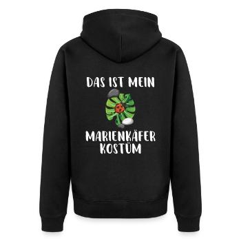 Das ist mein Marienkäfer Kostüm kleiner süßer Käfe - Unisex Premium Bio Zip Hoodie - Schwarz - Hinten - Nico (187cm)
