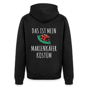 Das ist mein Marienkäfer Kostüm Outfit Fasching Ha - Unisex Premium Bio Zip Hoodie - Schwarz - Hinten - Nico (187cm)