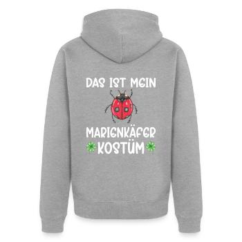 Das ist mein Marienkäfer Kostüm Karneval und Fastn - Unisex Premium Bio Zip Hoodie - Grau meliert - Hinten - Nico (187cm)