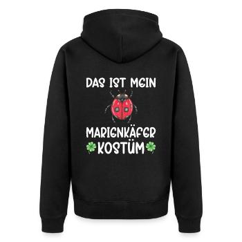 Das ist mein Marienkäfer Kostüm Karneval und Fastn - Unisex Premium Bio Zip Hoodie - Schwarz - Hinten - Nico (187cm)