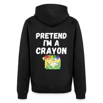 Pretend im a crayon - funny halloween costume - Unisex Premium Organic Zip Hoodie - black - Back - Nico (187cm)