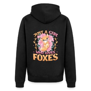 Just a girl who loves foxes - Fox Girls - Unisex Premium Organic Zip Hoodie - black - Back - Nico (187cm)