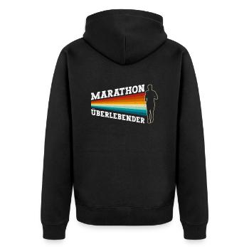 Marathon Überlebender - Marathon Läufer Joggen - Unisex Premium Bio Zip Hoodie - Schwarz - Hinten - Nico (187cm)