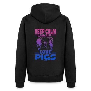 Pig Pig PigLet Sow Pigs Gift - Unisex Premium Organic Zip Hoodie - black - Back - Nico (187cm)
