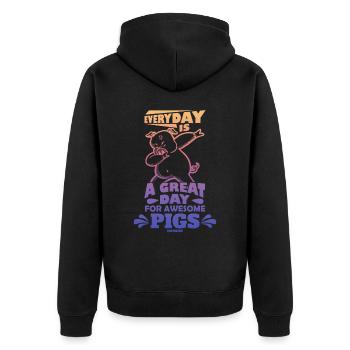 Cochon - Veste à capuche bio Premium Unisexe - noir - Dos - Nico (187cm)