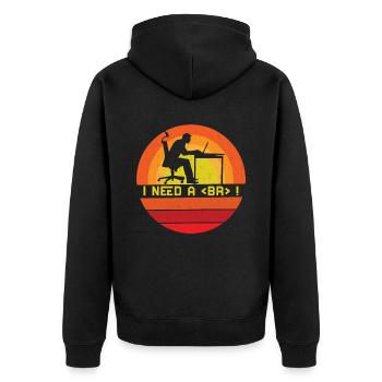 I need a break Software Developer - Unisex Premium Organic Zip Hoodie - black - Back - Nico (187cm)