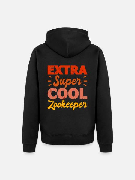 Zoowärter - Unisex Premium Bio Zip Hoodie - Schwarz