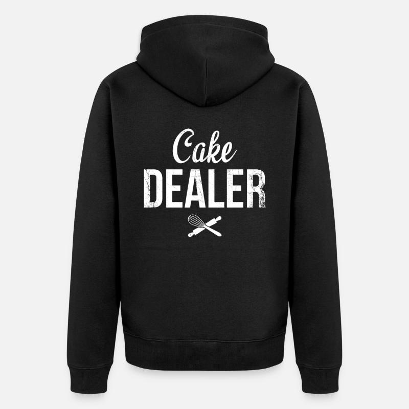 Kuchenhändler Für Bäcker Oder Backfans - Unisex Premium Bio Zip Hoodie - Schwarz