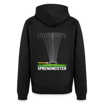 Sprengmeister Garten Schrebergärtner Hobbygärtner - Unisex Premium Bio Zip Hoodie - Schwarz - Hinten - Nico (187cm)