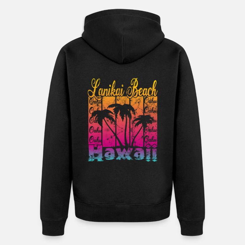 Lanikai Beach Oahu Hawaï - Veste à capuche bio Premium Unisexe - noir