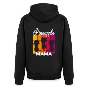 Vintage Pineapple Mama Sunset - Unisex Premium Organic Zip Hoodie - black - Back - Nico (187cm)