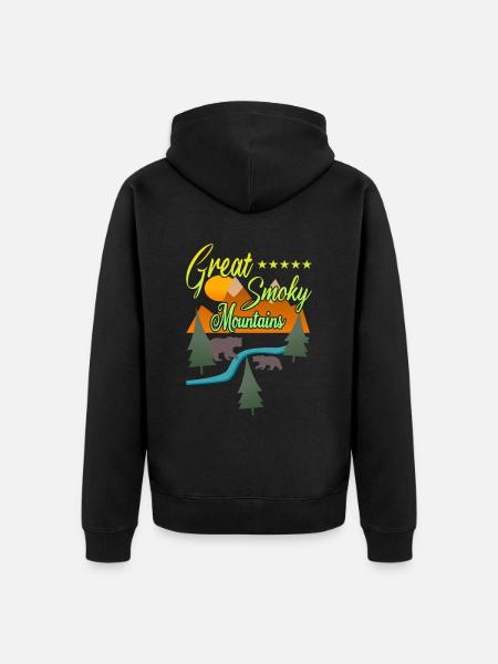 Ours des Great Smoky Mountains - Veste à capuche bio Premium Unisexe - noir
