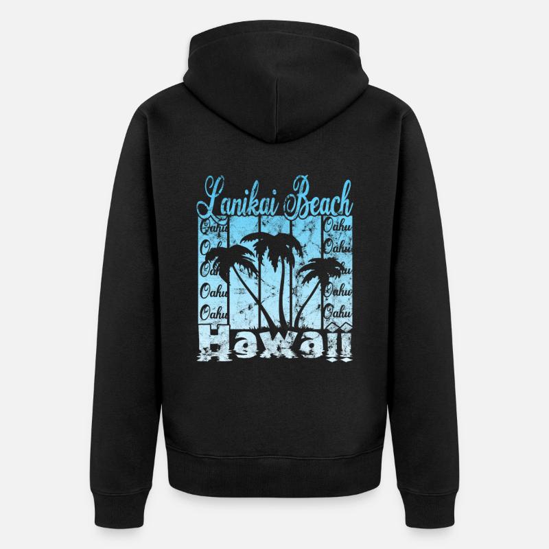 Lanikai Beach Oahu Hawaï - Veste à capuche bio Premium Unisexe - noir