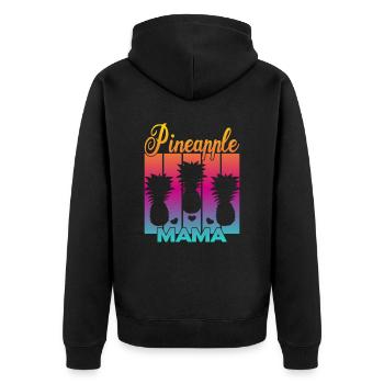 Vintage Pineapple Mama Sunset - Unisex Premium Organic Zip Hoodie - black - Back - Nico (187cm)