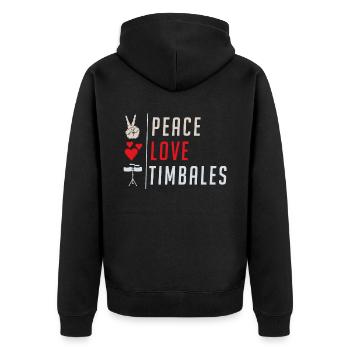 Peace Love Timbales Instrument de musique - Veste à capuche bio Premium Unisexe - noir - Dos - Nico (187cm)