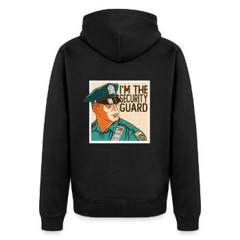 I am the security security bouncer - Unisex Premium Organic Zip Hoodie - black - Back - Nico (187cm)