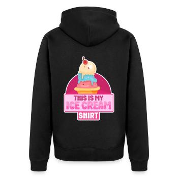 Cornet de crème glacée C’est ma glace - Veste à capuche bio Premium Unisexe - noir - Dos - Nico (187cm)