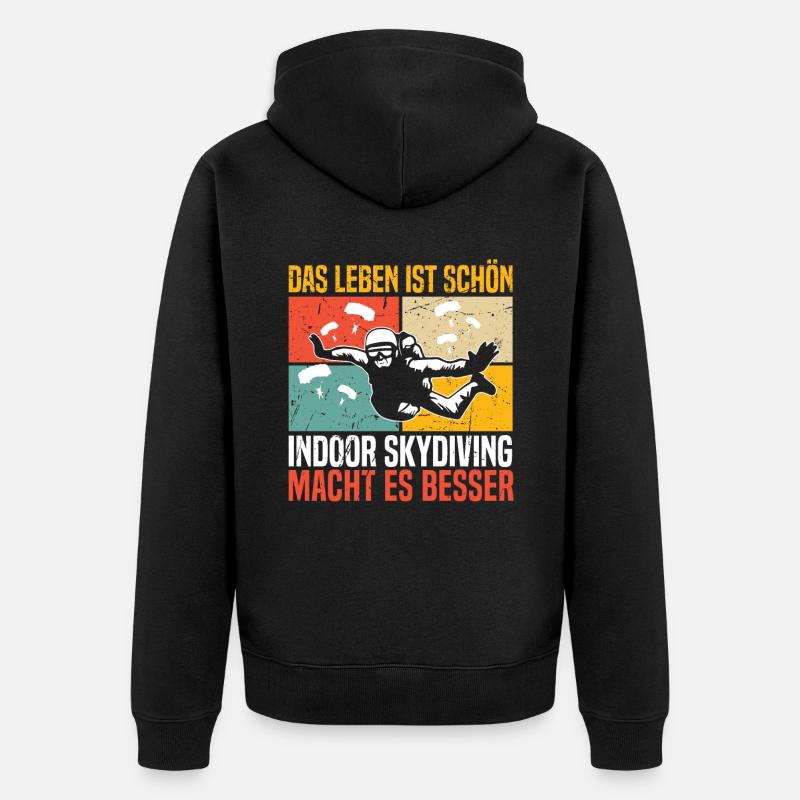 Indoor-Skydiving - Unisex Premium Bio Zip Hoodie - Schwarz