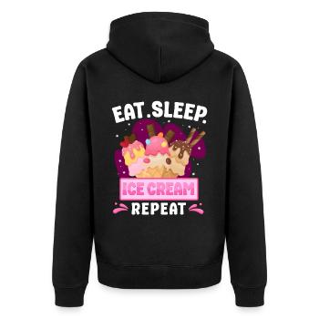 Cornet de crème glacée Manger de la crème glacée sleep - Veste à capuche bio Premium Unisexe - noir - Dos - Nico (187cm)