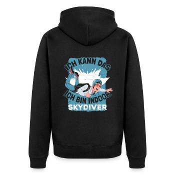 Indoor Skydiving - Unisex Premium Organic Zip Hoodie - black - Back - Nico (187cm)