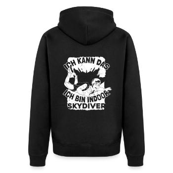 Indoor Skydiving - Unisex Premium Organic Zip Hoodie - black - Back - Nico (187cm)