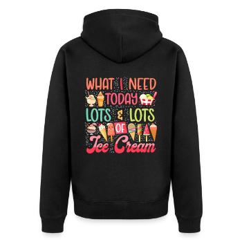 Ice Cream Cone Popsicle What I - Unisex Premium Bio Zip Hoodie - Schwarz - Hinten - Nico (187cm)