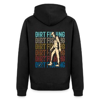 Dirt Fishing Metal Detection Metal Detecting - Unisex Premium Organic Zip Hoodie - black - Back - Nico (187cm)
