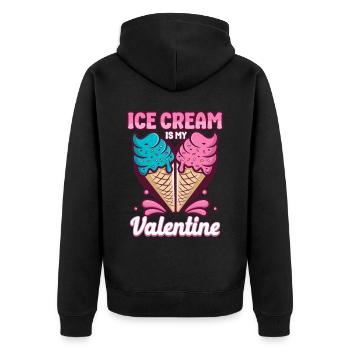 Ice Cream Valentines Day Cone - Unisex Premium Bio Zip Hoodie - Schwarz - Hinten - Nico (187cm)