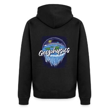 Physik Physiker - Unisex Premium Bio Zip Hoodie - Schwarz - Hinten - Nico (187cm)