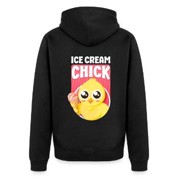 Ice Cream Chicken Cone Ice Cream - Unisex Premium Bio Zip Hoodie - Schwarz - Hinten - Nico (187cm)