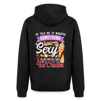 Crème glacée Fille Cône Popsicle He - Veste à capuche bio Premium Unisexe - noir - Dos - Nico (187cm)