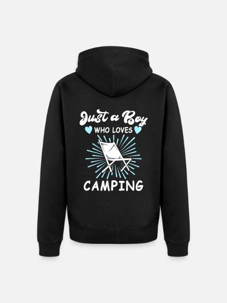 Camping Campingplatz Campen - Unisex Premium Bio Zip Hoodie - Schwarz