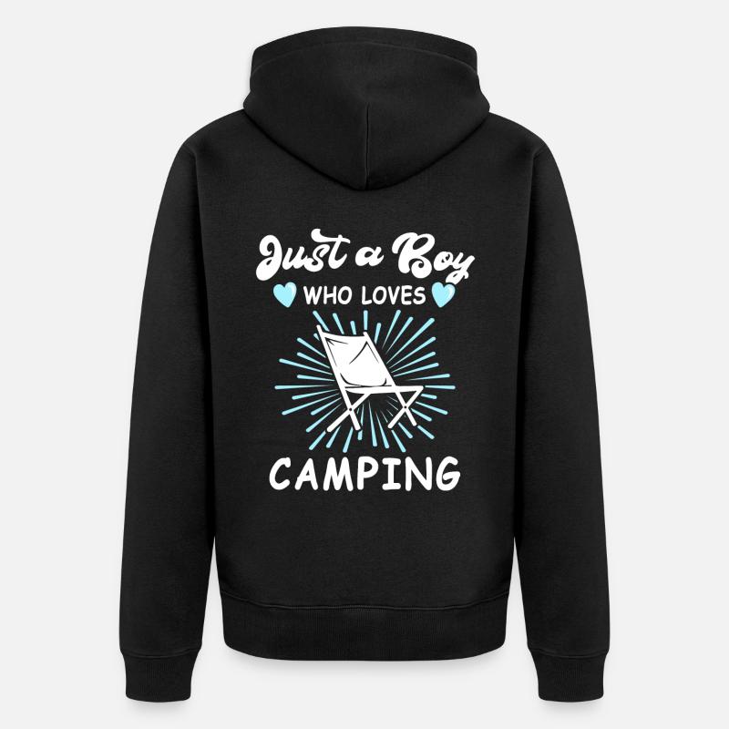 Camping Campingplatz Campen - Veste à capuche bio Premium Unisexe - noir