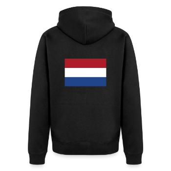 Niederlande Flagge Nederland Holland Niederländer - Unisex Premium Bio Zip Hoodie - Schwarz - Hinten - Nico (187cm)