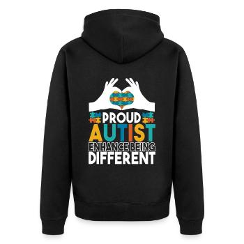 Autisme autistique Autiste - Veste à capuche bio Premium Unisexe - noir - Dos - Nico (187cm)