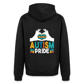 Autisme autistique Autiste - Veste à capuche bio Premium Unisexe - noir - Dos - Nico (187cm)