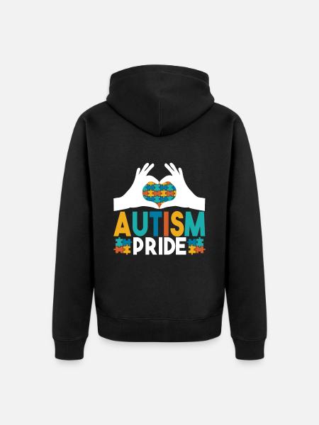 Autistic Autism Autistic - Unisex Premium Organic Zip Hoodie - black