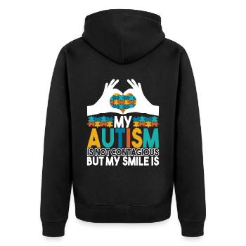 Autisme autistique Autiste - Veste à capuche bio Premium Unisexe - noir - Dos - Nico (187cm)