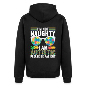 Autisme autistique Autiste - Veste à capuche bio Premium Unisexe - noir - Dos - Nico (187cm)