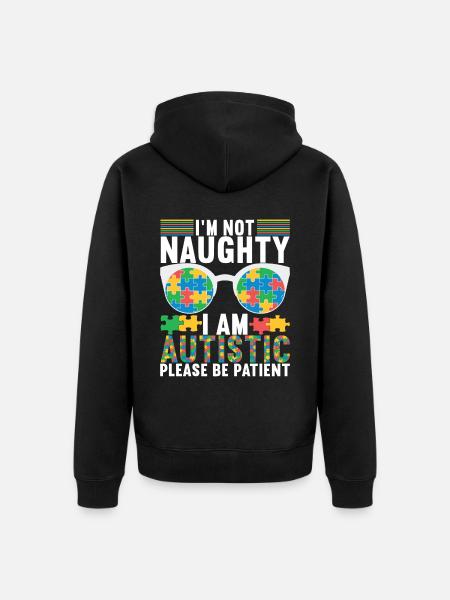 Autistic Autism Autistic - Unisex Premium Organic Zip Hoodie - black