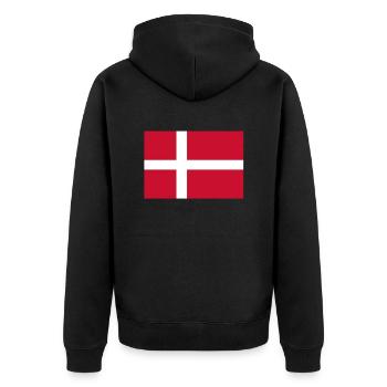 Denmark Flag Danish Flag Danmark Denmark - Unisex Premium Organic Zip Hoodie - black - Back - Nico (187cm)