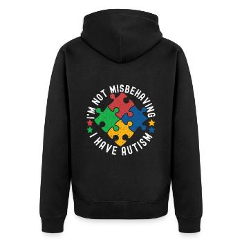 Autisme autistique Autiste - Veste à capuche bio Premium Unisexe - noir - Dos - Nico (187cm)