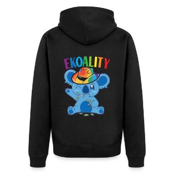 Fierté gaie LGBTQ - Veste à capuche bio Premium Unisexe - noir - Dos - Nico (187cm)