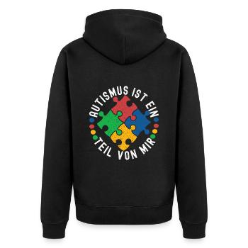 Autisme autistique Autiste - Veste à capuche bio Premium Unisexe - noir - Dos - Nico (187cm)