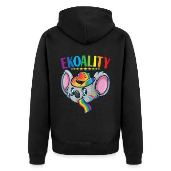 Fierté gaie LGBTQ - Veste à capuche bio Premium Unisexe - noir - Dos - Nico (187cm)
